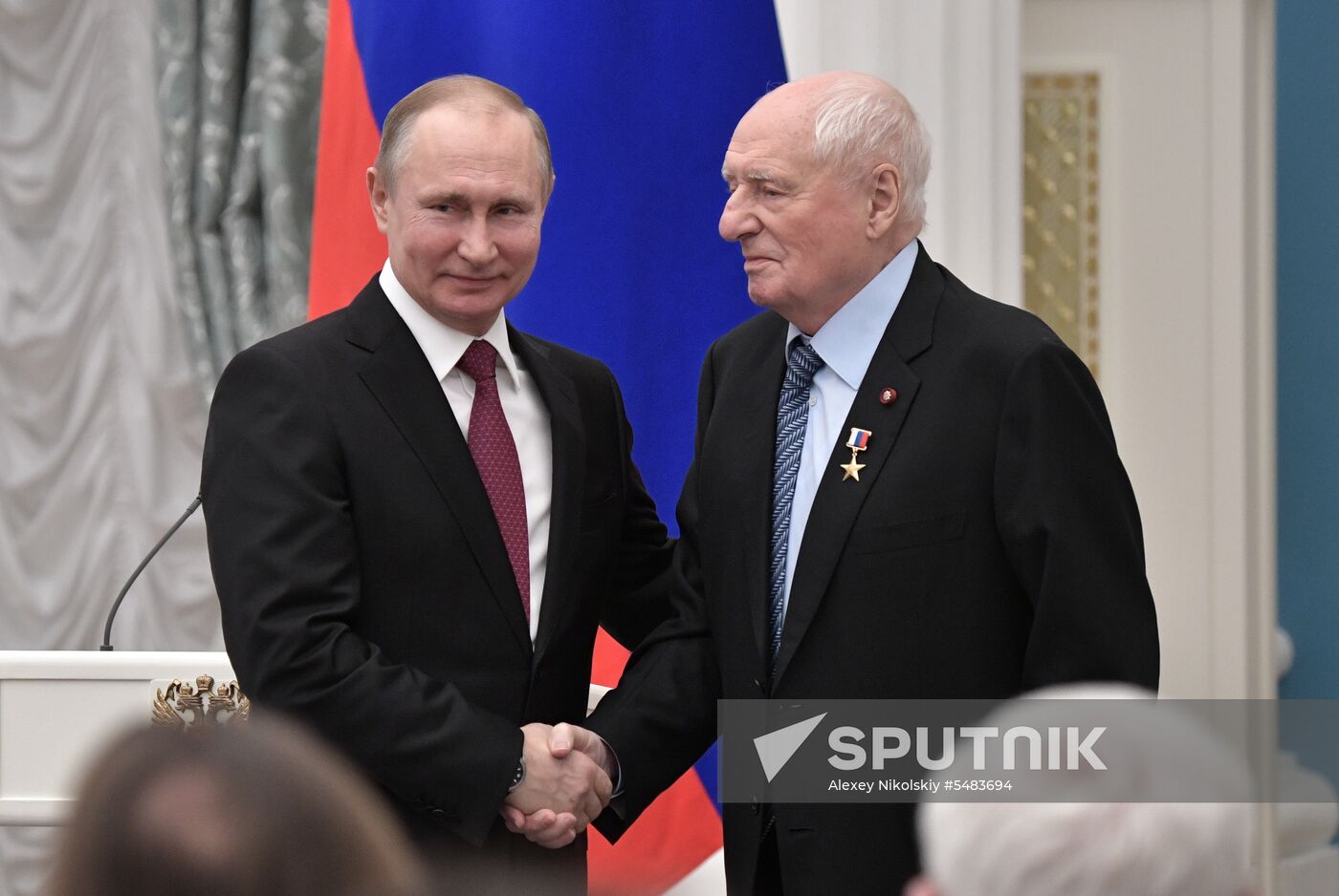 Russian President Vladimir Putin presents Hero of Labor of Russian Federation medals