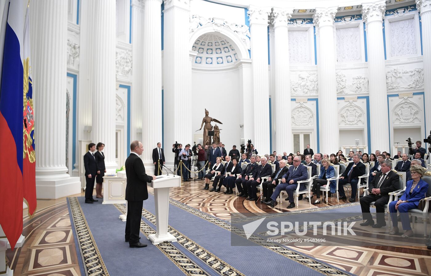 Russian President Vladimir Putin presents Hero of Labor of Russian Federation medals
