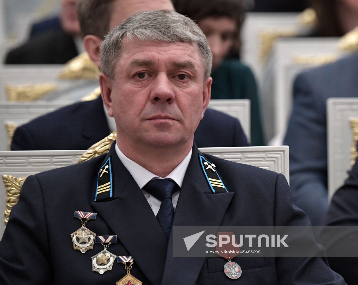 Russian President Vladimir Putin presents Hero of Labor of Russian Federation medals