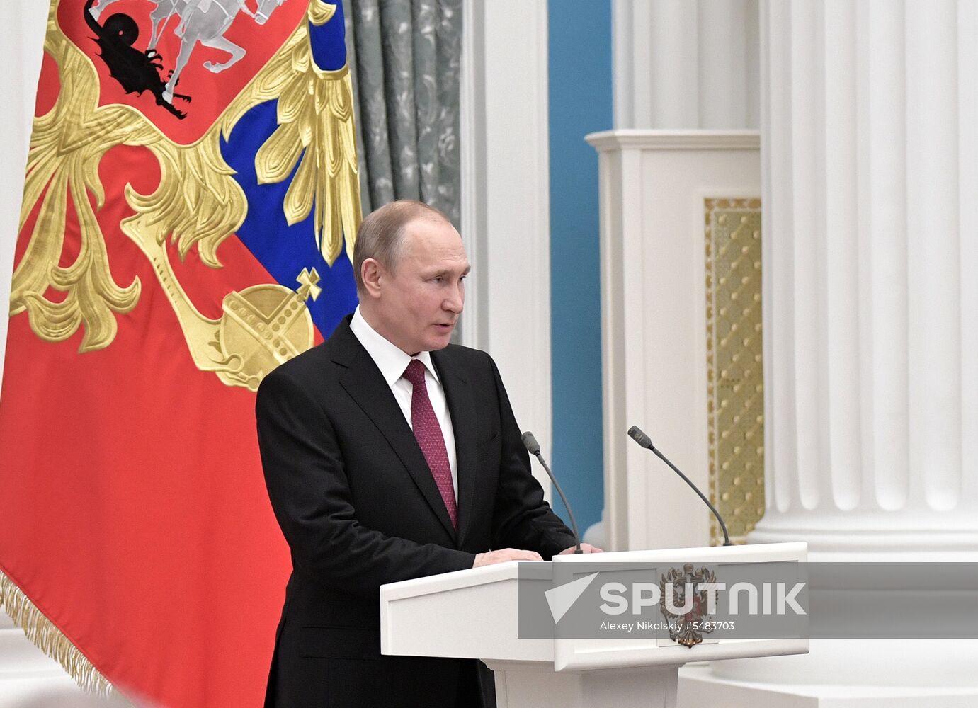 Russian President Vladimir Putin presents Hero of Labor of Russian Federation medals
