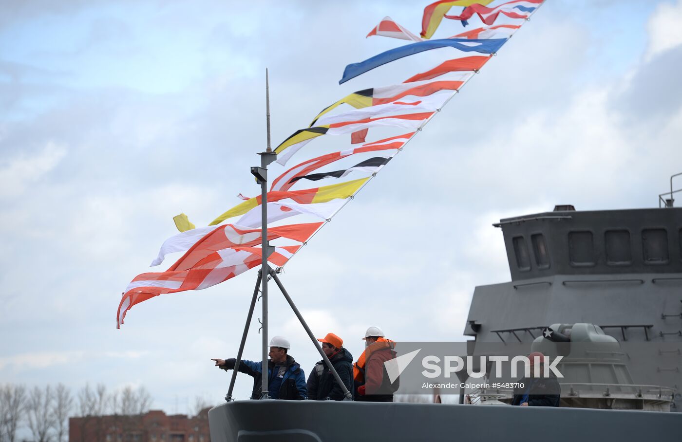 Launching mine countermeasures vessel Ivan Antonov in St. Petersburg