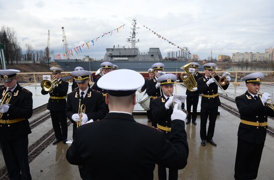 Launching mine countermeasures vessel Ivan Antonov in St. Petersburg