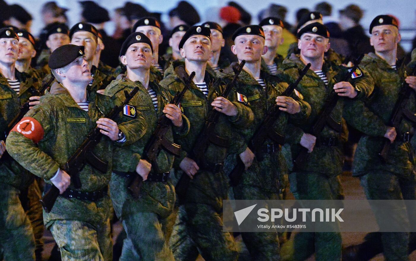 Victory parade rehearsal in Vladivostok