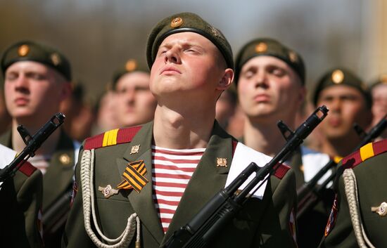 Victory Day parade rehearsal in Volgograd