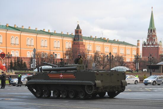 Victory Day parade rehearsal on Red Square