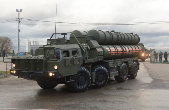Victory Day parade rehearsal on Red Square