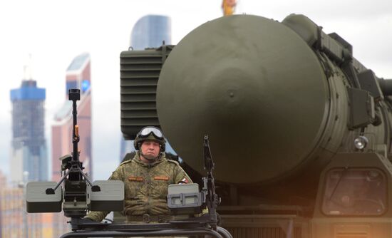 Victory Day parade rehearsal on Red Square