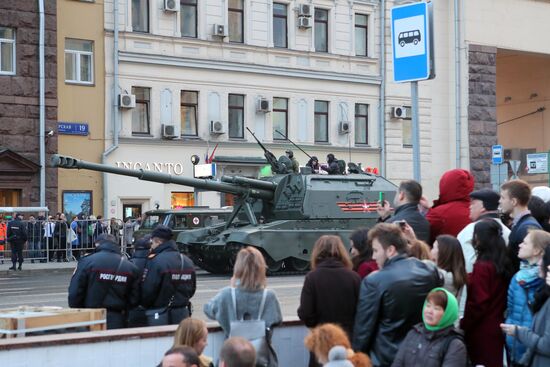 Victory Day parade rehearsal on Red Square