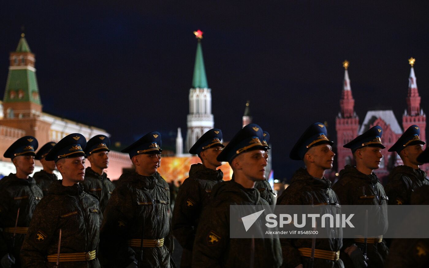 Victory Day parade rehearsal on Red Square