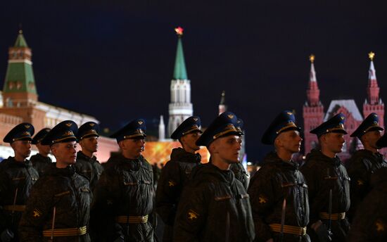 Victory Day parade rehearsal on Red Square