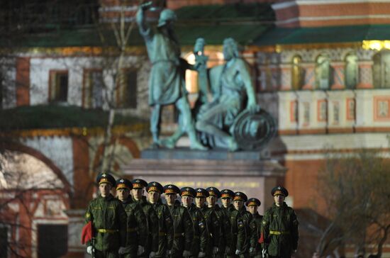 Victory Day parade rehearsal on Red Square