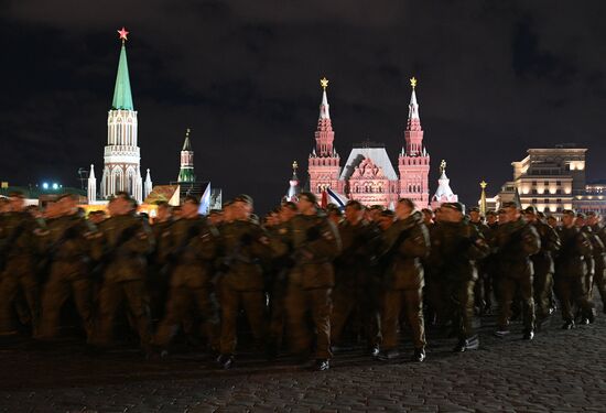 Victory Day parade rehearsal on Red Square