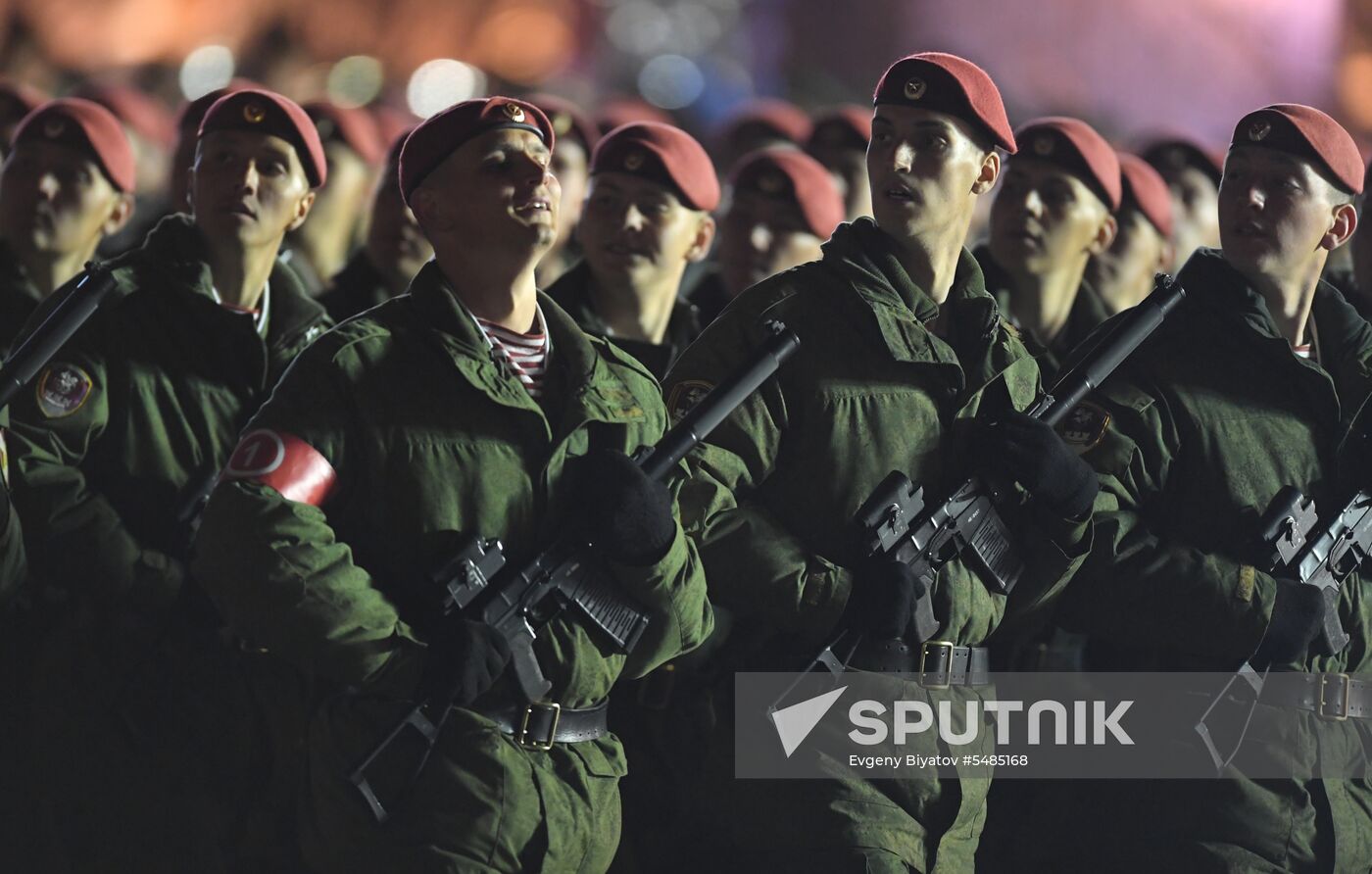 Victory Day parade rehearsal on Red Square