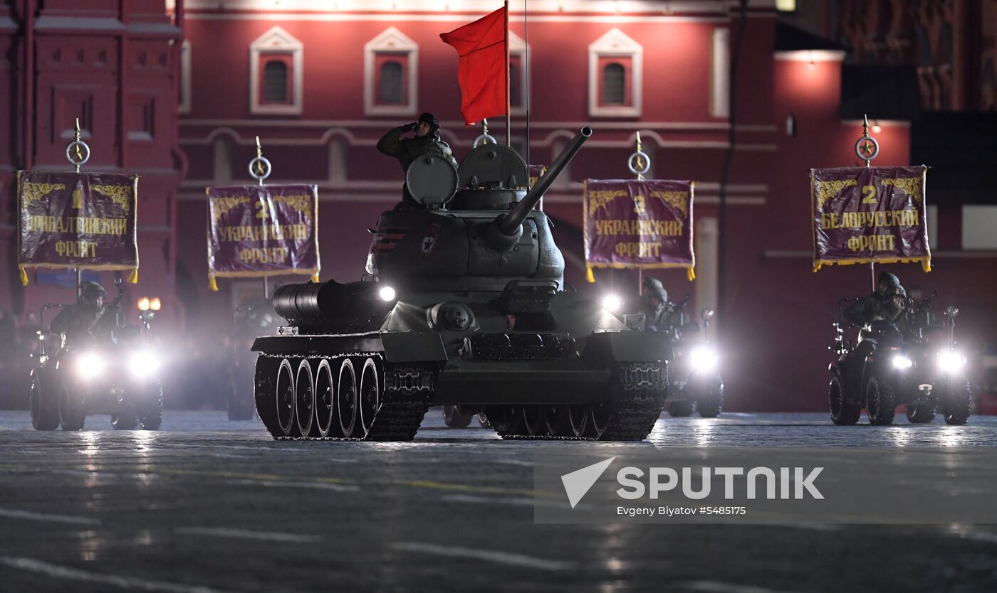Victory Day parade rehearsal on Red Square