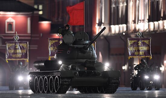 Victory Day parade rehearsal on Red Square