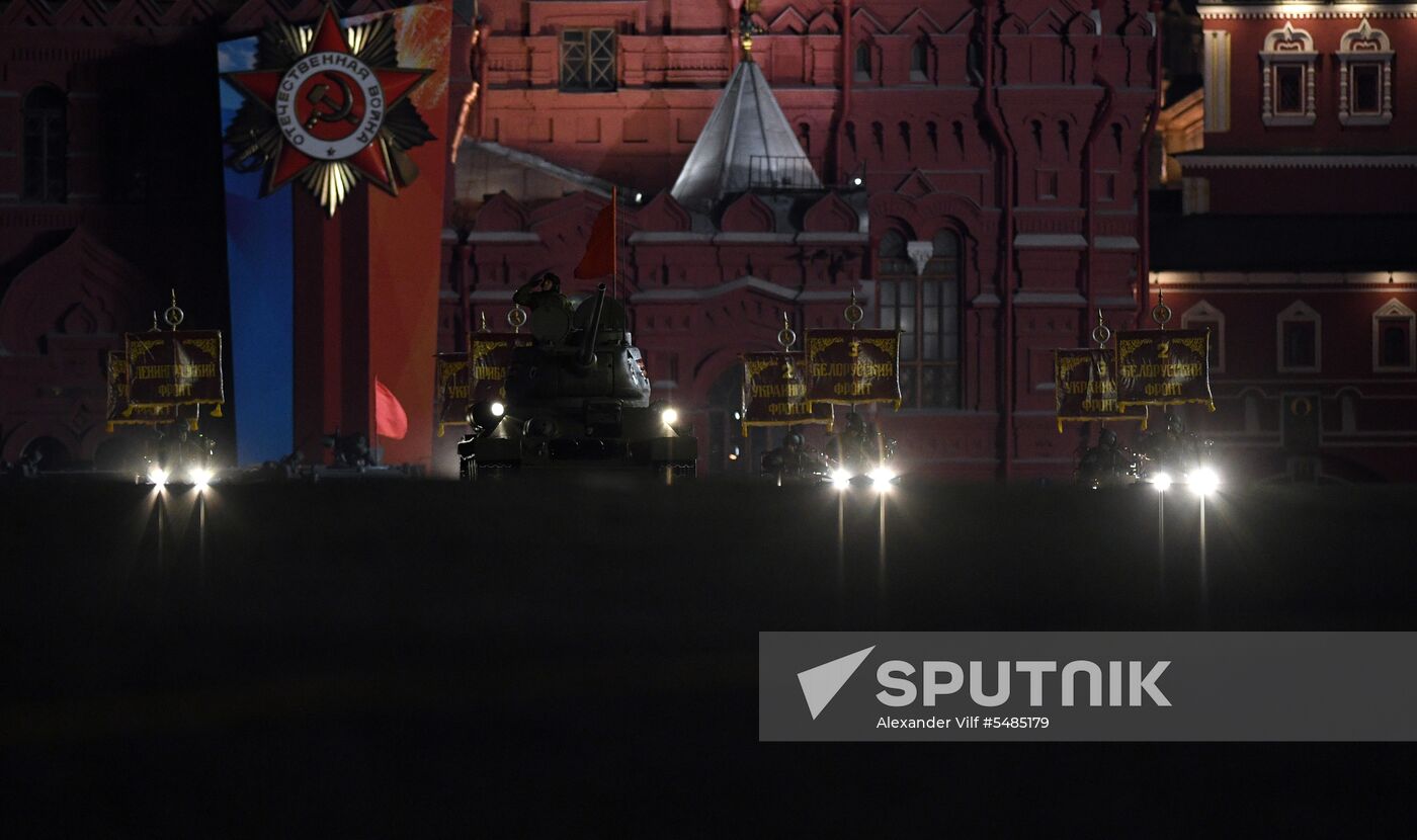 Victory Day parade rehearsal on Red Square