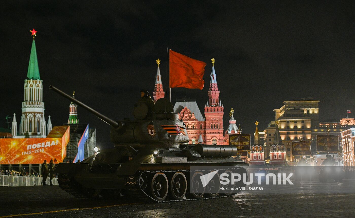 Victory Day parade rehearsal on Red Square