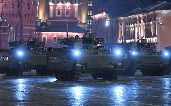 Victory Day parade rehearsal on Red Square