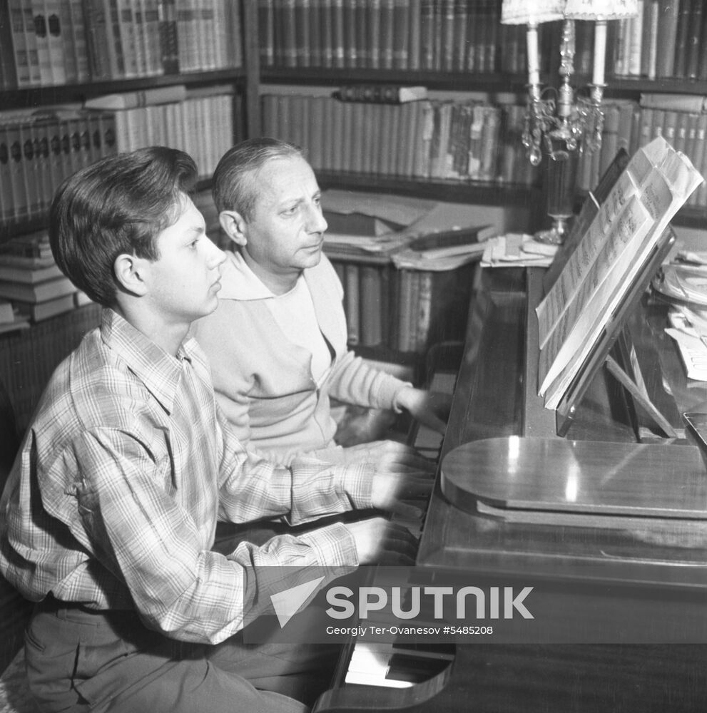 Composer Alexander Tsfasman with his son