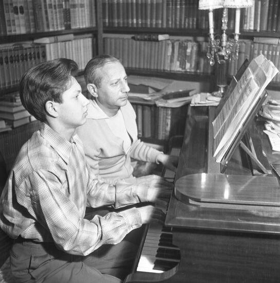 Composer Alexander Tsfasman with his son