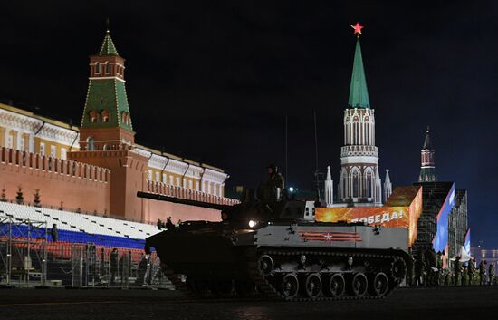 Victory Day parade rehearsal on Red Square
