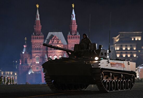 Victory Day parade rehearsal on Red Square