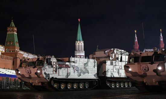 Victory Day parade rehearsal on Red Square