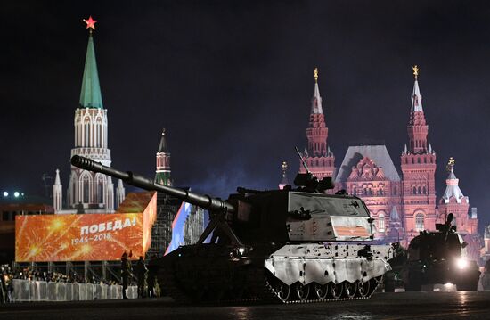 Victory Day parade rehearsal on Red Square