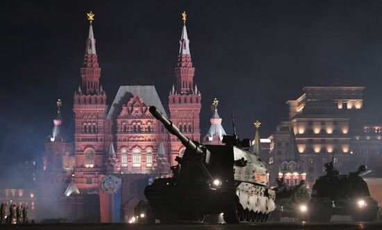 Victory Day parade rehearsal on Red Square