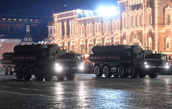 Victory Day parade rehearsal on Red Square