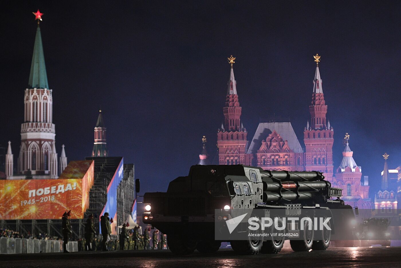 Victory Day parade rehearsal on Red Square