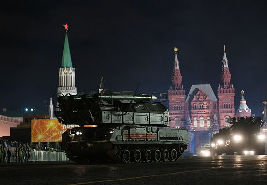 Victory Day parade rehearsal on Red Square