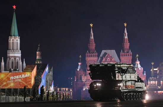 Victory Day parade rehearsal on Red Square