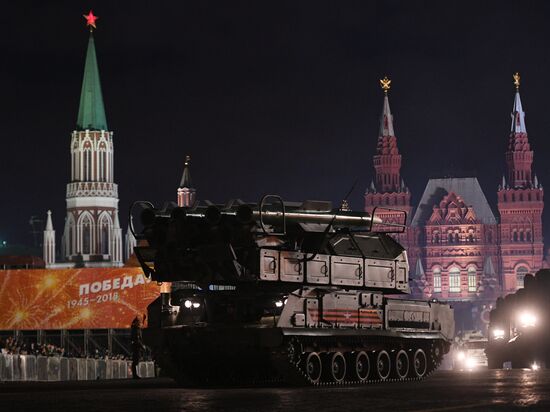 Victory Day parade rehearsal on Red Square