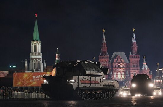 Victory Day parade rehearsal on Red Square