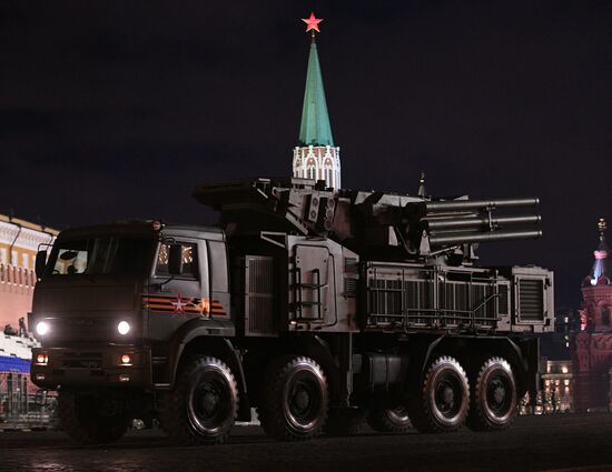 Victory Day parade rehearsal on Red Square
