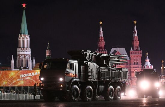 Victory Day parade rehearsal on Red Square
