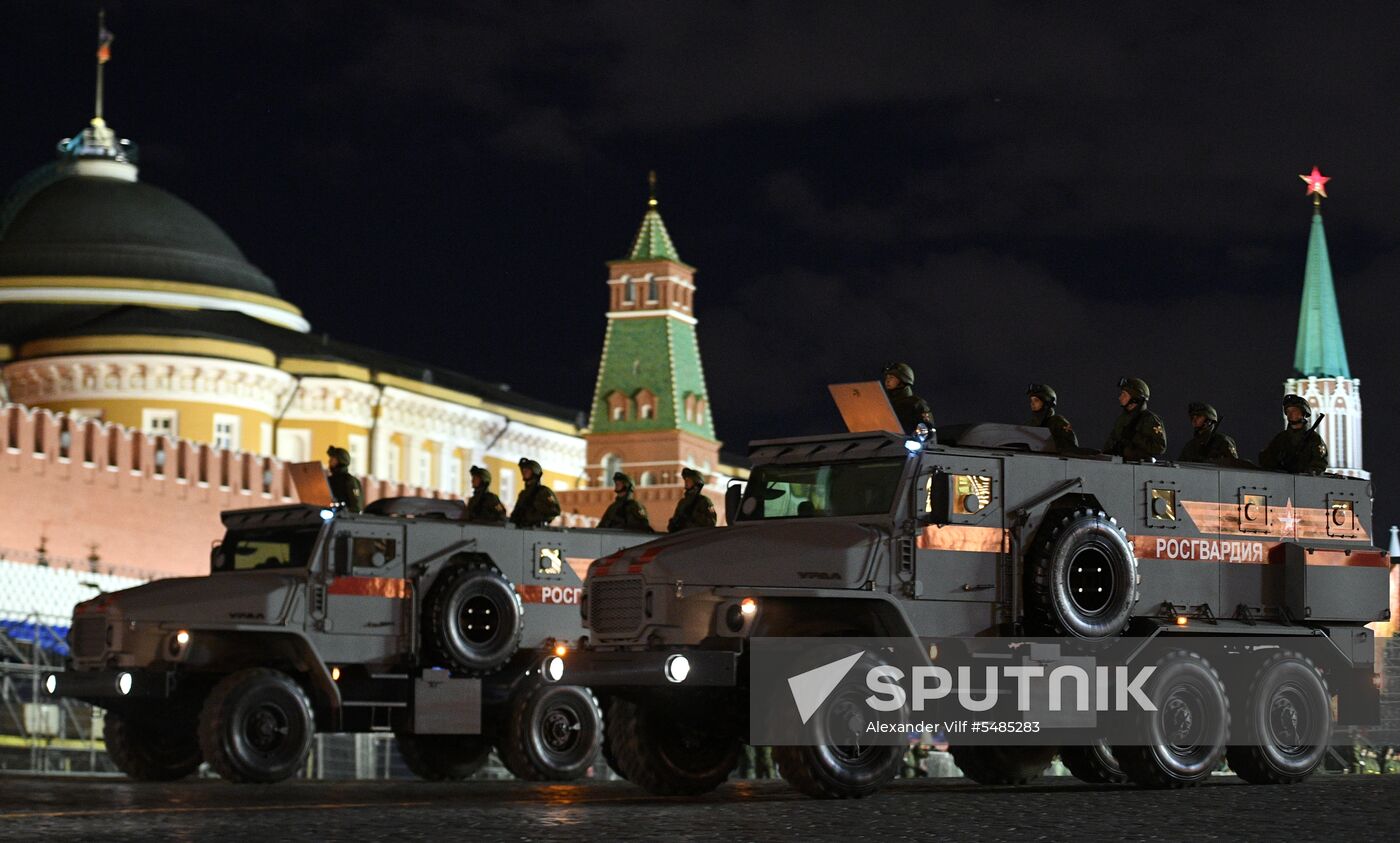 Victory Day parade rehearsal on Red Square