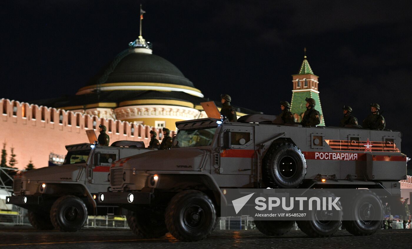 Victory Day parade rehearsal on Red Square