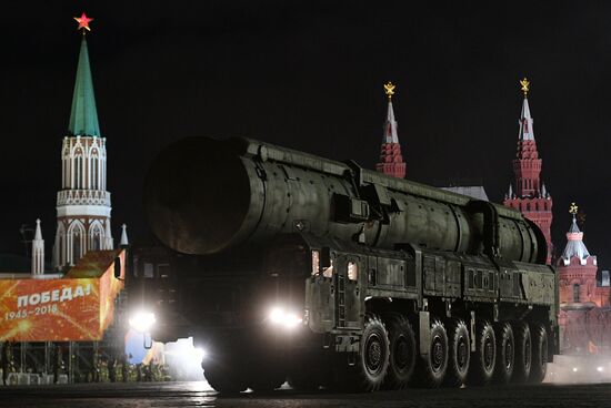 Victory Day parade rehearsal on Red Square