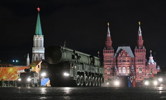 Victory Day parade rehearsal on Red Square