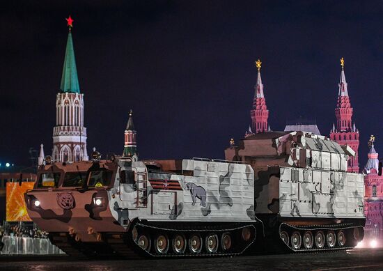 Victory Day parade rehearsal on Red Square