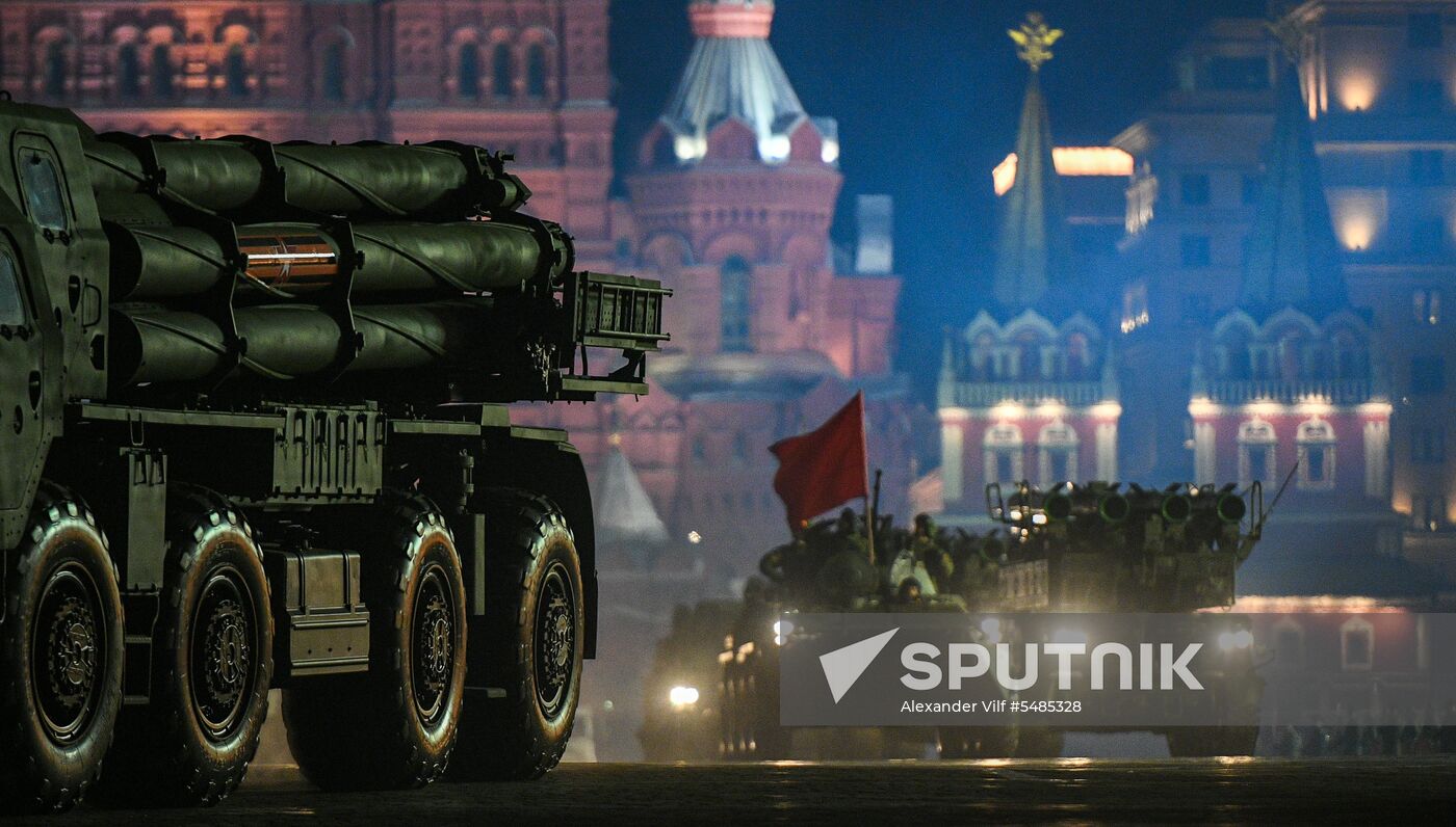 Victory Day parade rehearsal on Red Square