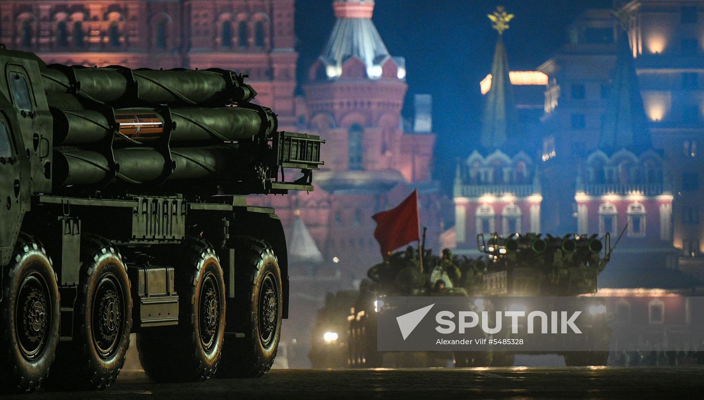 Victory Day parade rehearsal on Red Square