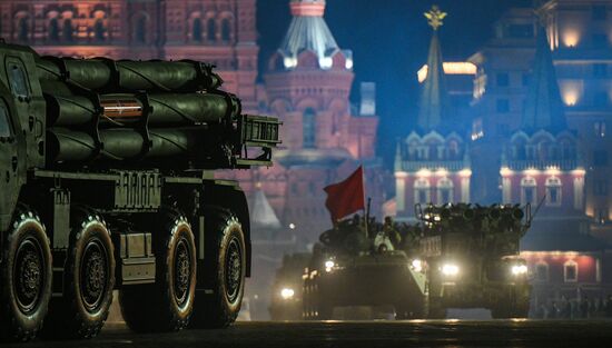 Victory Day parade rehearsal on Red Square