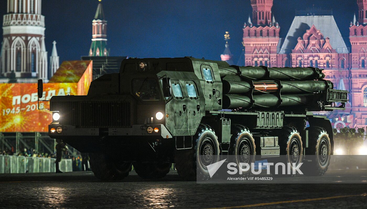 Victory Day parade rehearsal on Red Square