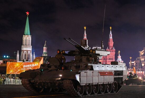 Victory Day parade rehearsal on Red Square