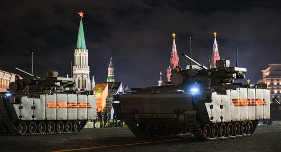 Victory Day parade rehearsal on Red Square