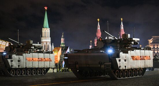 Victory Day parade rehearsal on Red Square