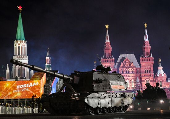 Victory Day parade rehearsal on Red Square